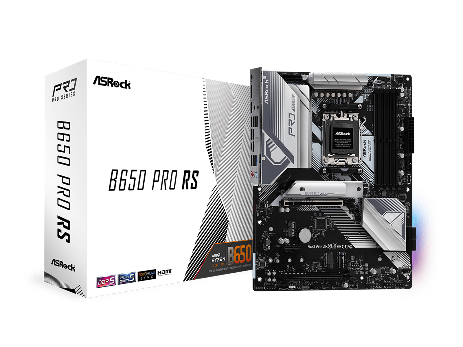 ASRock B650 Pro RS Mainboard - AMD B650 - AMD AM5 socket - DDR5 RAM - ATX