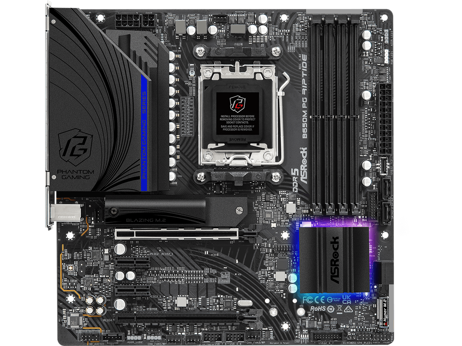 ASRock B650M PG Riptide Mainboard - AMD B650 - AMD AM5 socket - DDR5 RAM - Micro-ATX