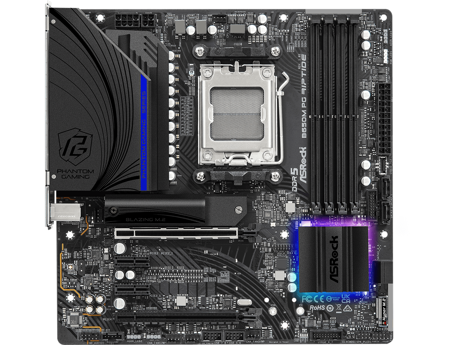 ASRock B650M PG Riptide Mainboard - AMD B650 - AMD AM5 socket - DDR5 RAM - Micro-ATX