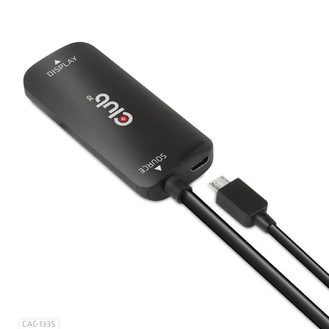 Club3D Adapter HDMI + MicroUSB > DP    4K120Hz aktiv St/Bu retai