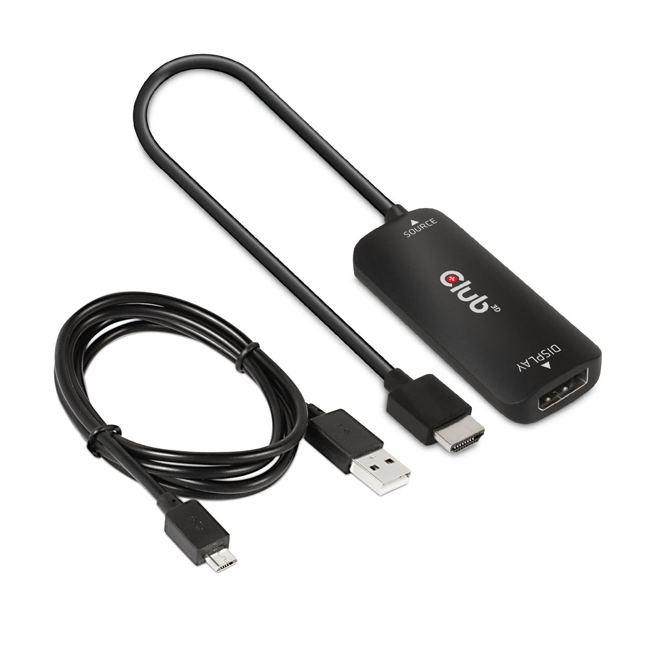 Club3D Adapter HDMI + MicroUSB > DP    4K120Hz aktiv St/Bu retai