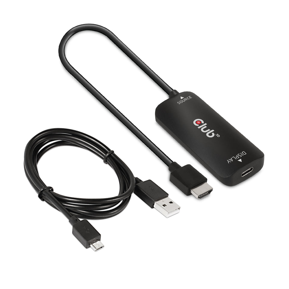 Club3D Adapter HDMI + MicroUSB > USB-C 4K120Hz aktiv St/Bu retai