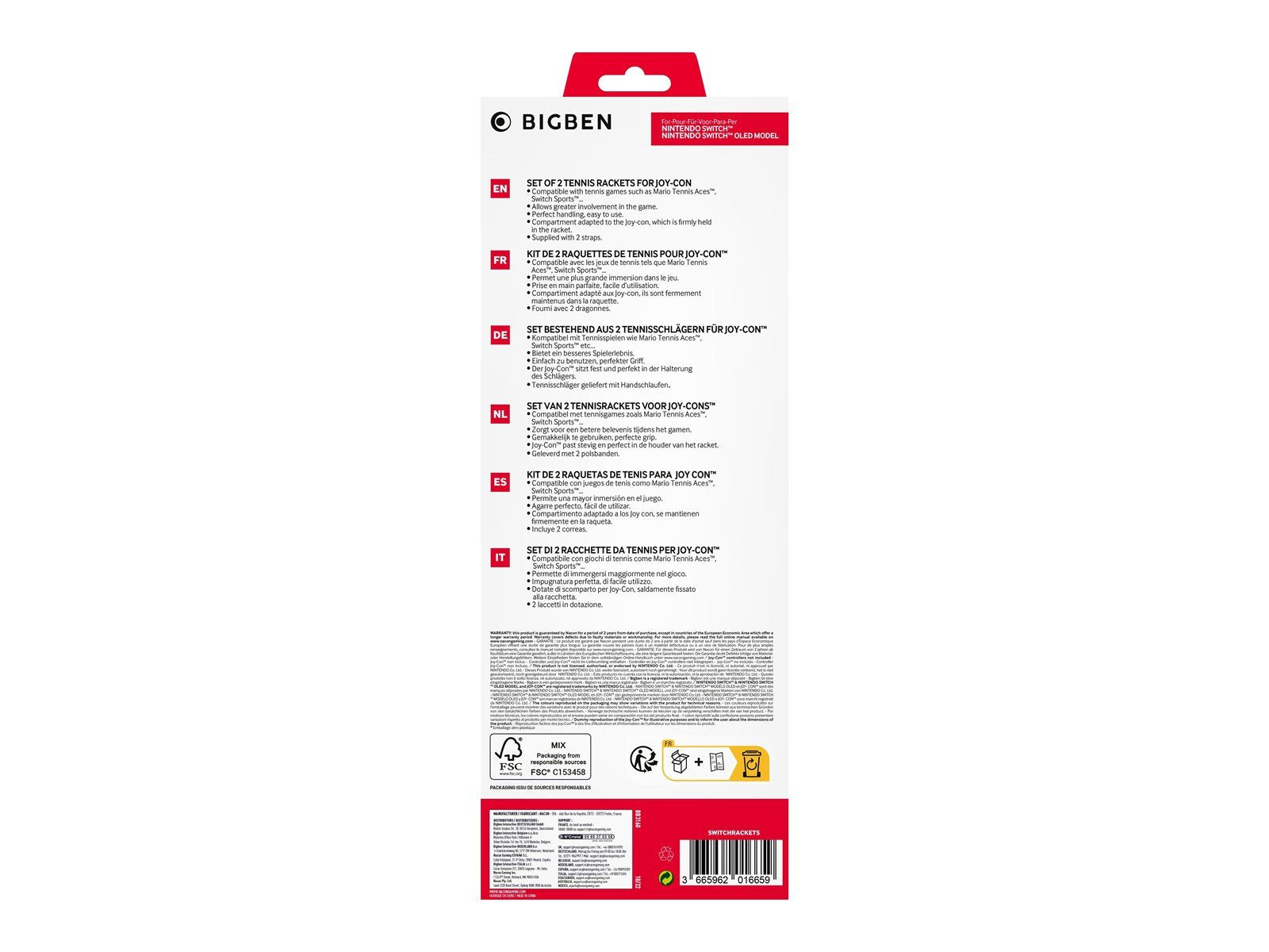 BigBen Interactive 2 Tennisrackets for Joy-Con (Nintendo Switch) - Controller