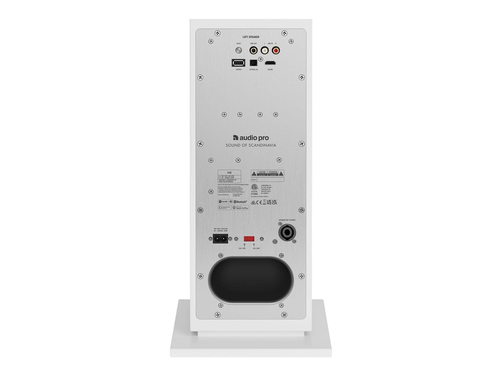 Audio Pro A48 Wifi Wireless Multiroom Home Entertainment Stereo Floorstanding Speaker - White