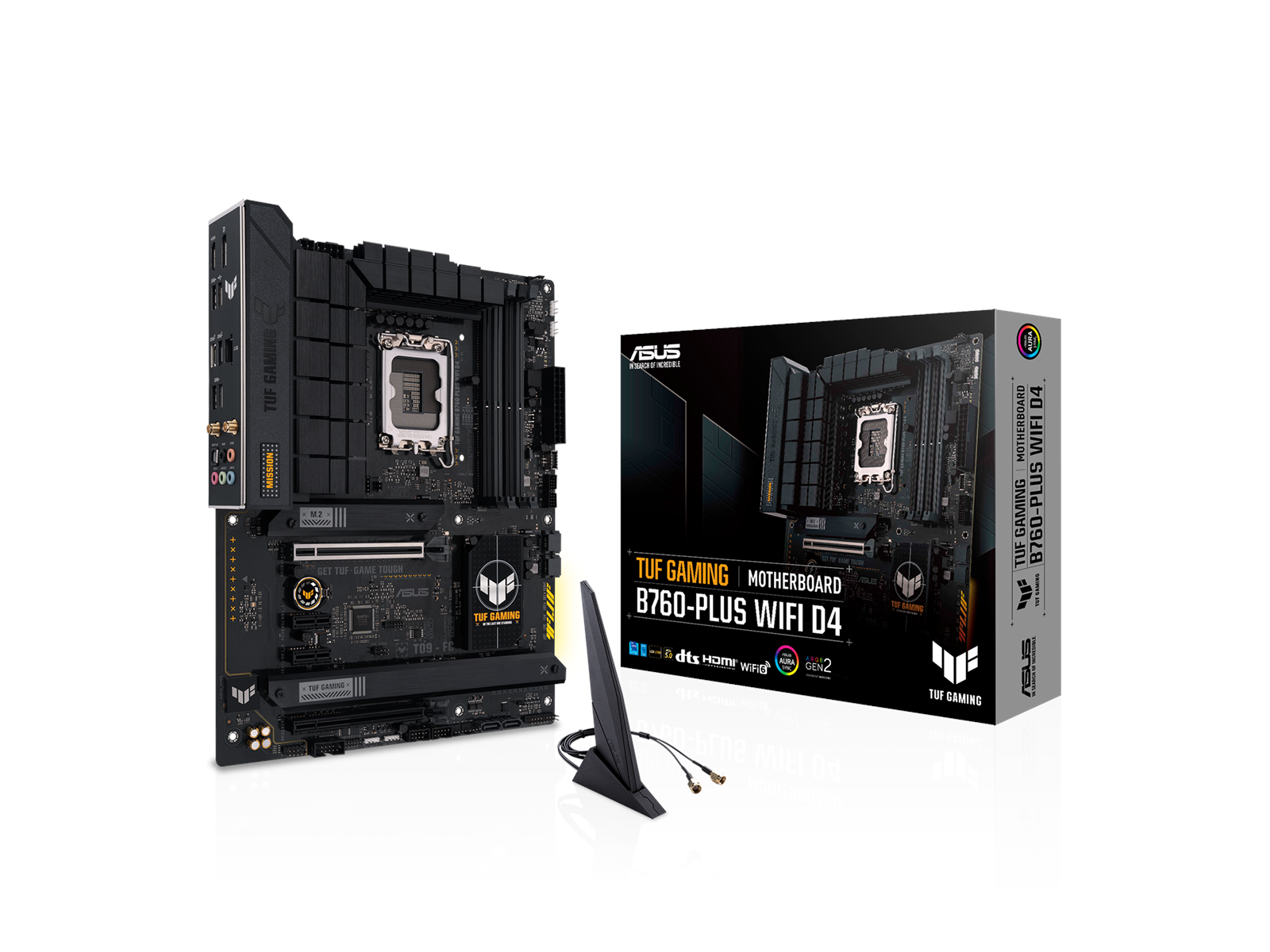 ASUS TUF GAMING B760-PLUS WIFI D4 Mainboard - Intel B760 - Intel LGA1700 socket - DDR4 RAM - ATX