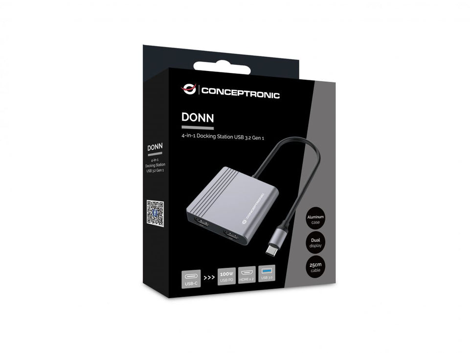 CONCEPTRONIC Dock USB-C->2xHDMI,1xUSB3.0,100WPD     0.25m gr