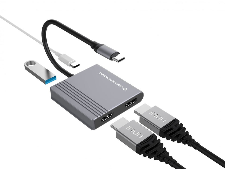 CONCEPTRONIC Dock USB-C->2xHDMI,1xUSB3.0,100WPD     0.25m gr