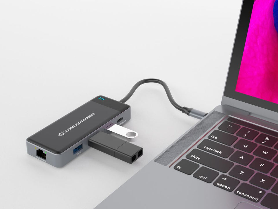 CONCEPTRONIC Dock USB-C->2xHDMI,GbE,3xUSB3.0,100WPD 0.25m gr