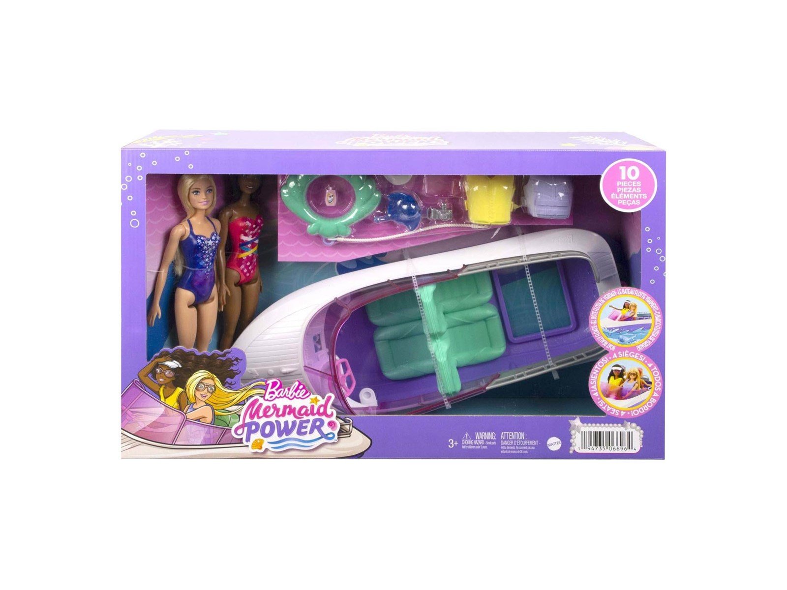 Barbie Mermaid Power Dolls & Boat Playset