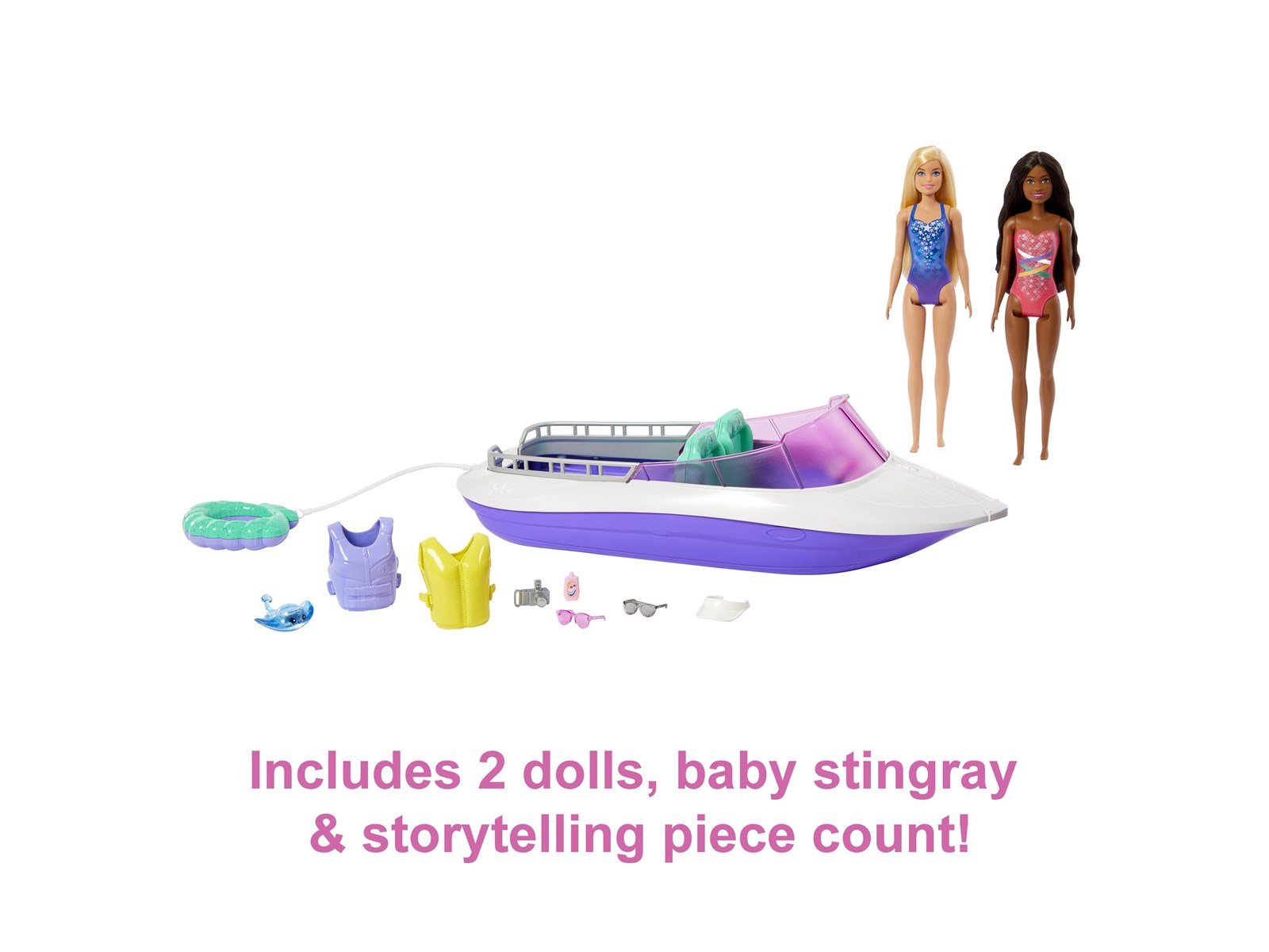 Barbie Mermaid Power Dolls & Boat Playset