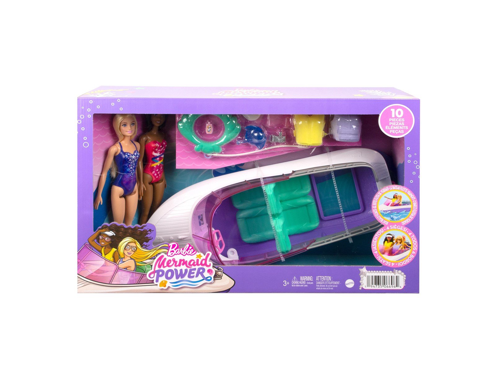 Barbie Mermaid Power Dolls & Boat Playset