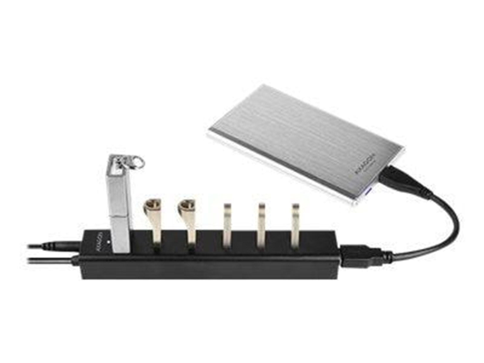 AXAGON HUE-SA7BP - hub - 7 ports USB-Hubs - USB 3.2 - 7 - Schwarz