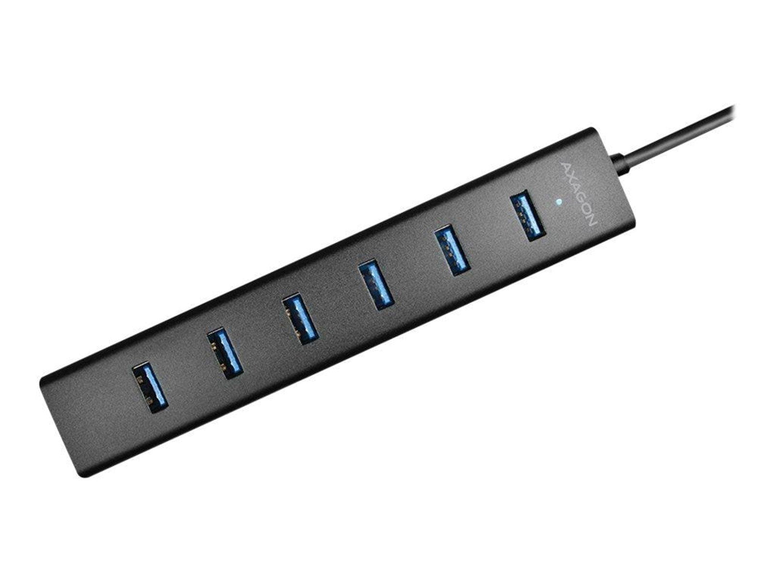AXAGON HUE-SA7BP - hub - 7 ports USB-Hubs - USB 3.2 - 7 - Schwarz