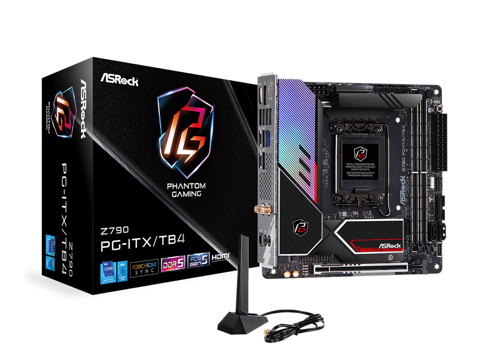 ASRock Z790 PG-ITX/TB4 Mainboard - Intel Z790 - Intel LGA1700 socket - DDR5 RAM - Mini-ITX