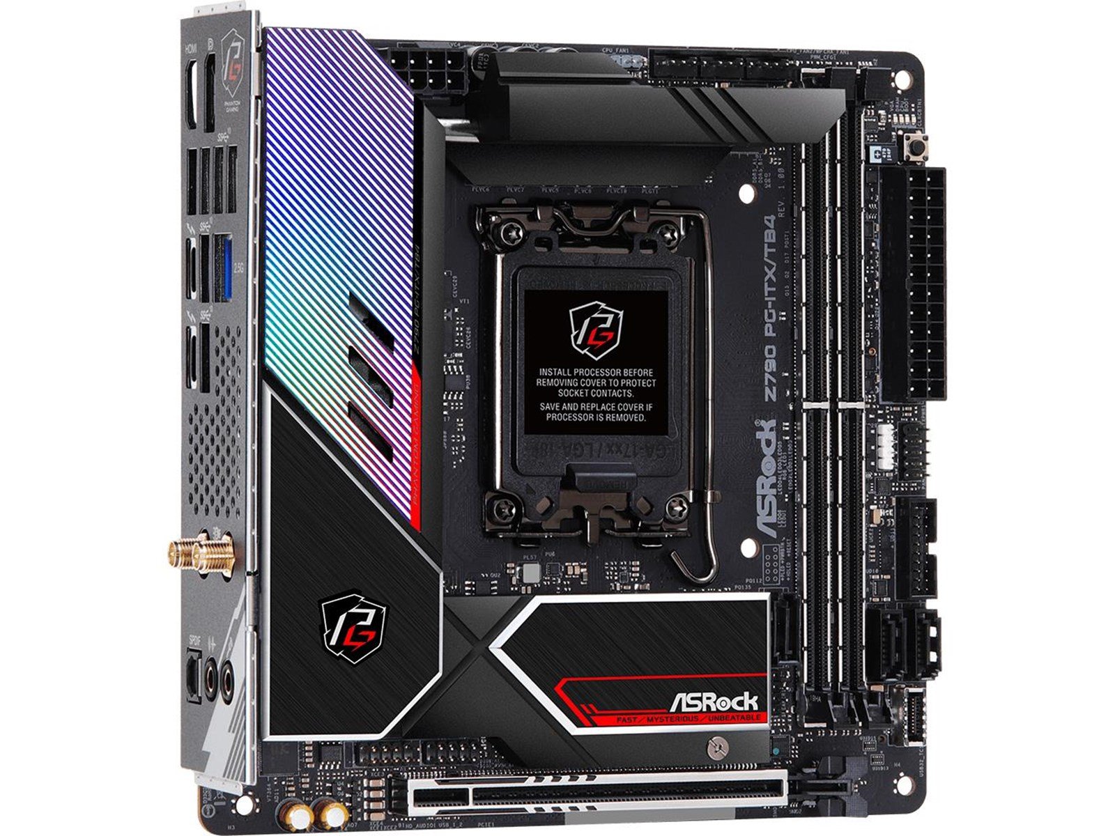 ASRock Z790 PG-ITX/TB4 Mainboard - Intel Z790 - Intel LGA1700 socket - DDR5 RAM - Mini-ITX