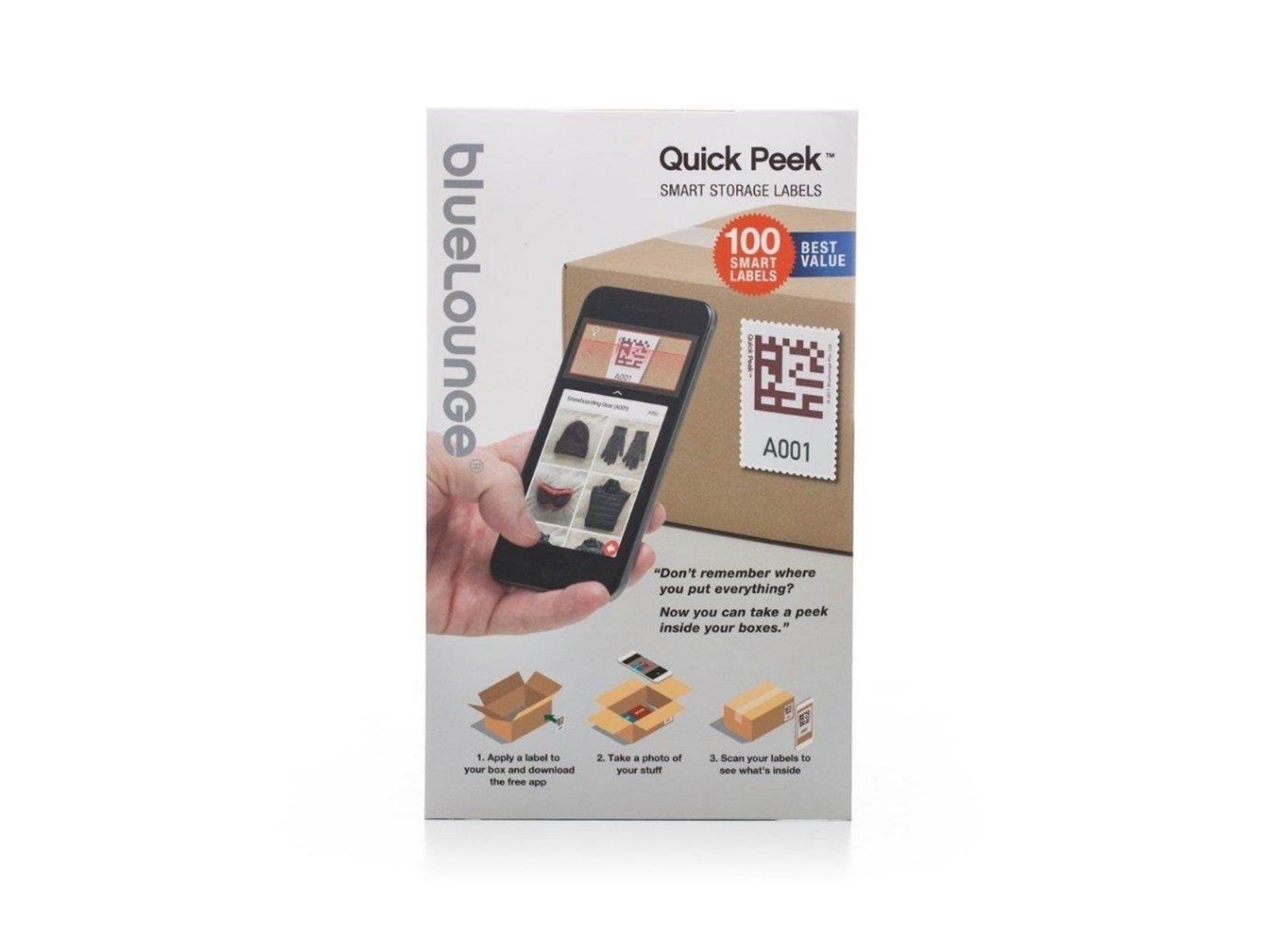 Bluelounge Design Quick Peek - Smart Storage Labels 100-pack