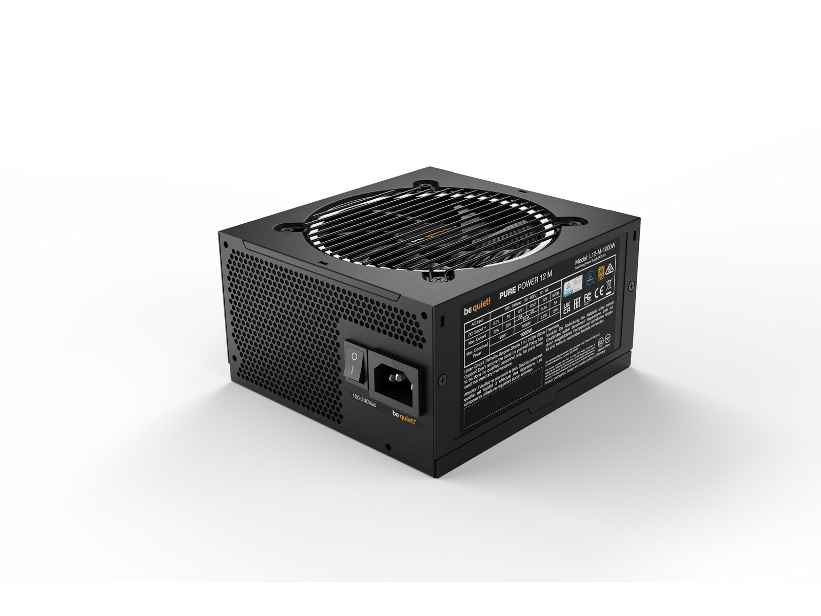 be quiet! Pure Power 12 M - ATX 3.0 - 1000W Netzteile - 1000 Watt - 120 mm - ATX - 80 Plus Gold zertifiziert