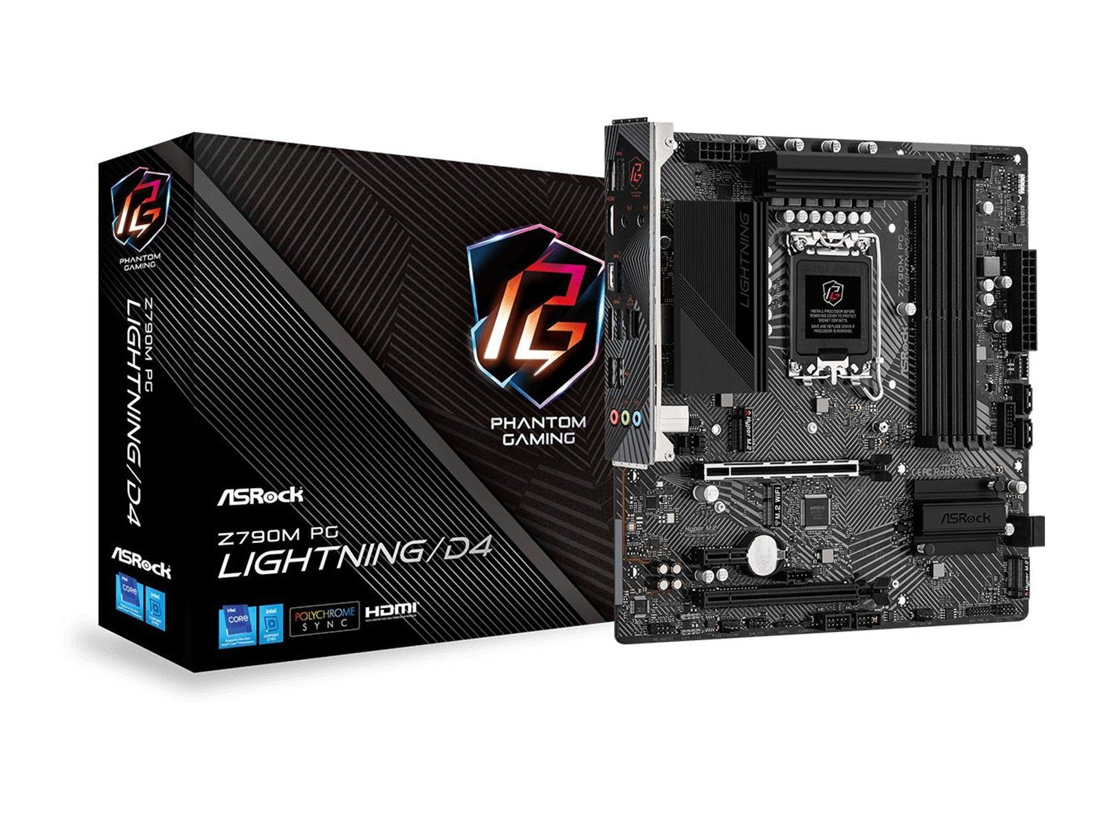 ASRock Z790M PG Lightning/D4 Mainboard - Intel Z790 - Intel LGA1700 socket - DDR4 RAM - Micro-ATX