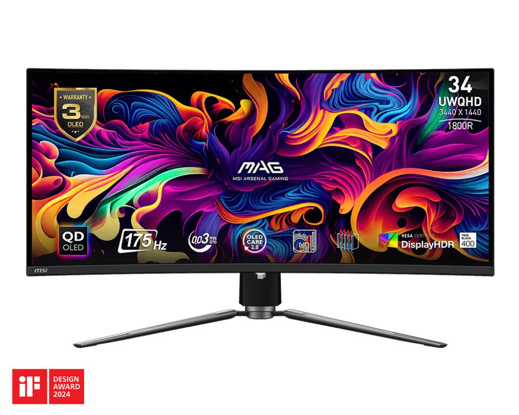 MSI MAG 341CQPDE Curved Gaming Monitor 86.82cm (34.18')