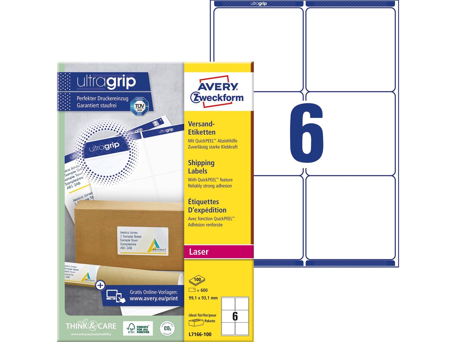 Avery Shipping labels for parcels (UltraGrip)