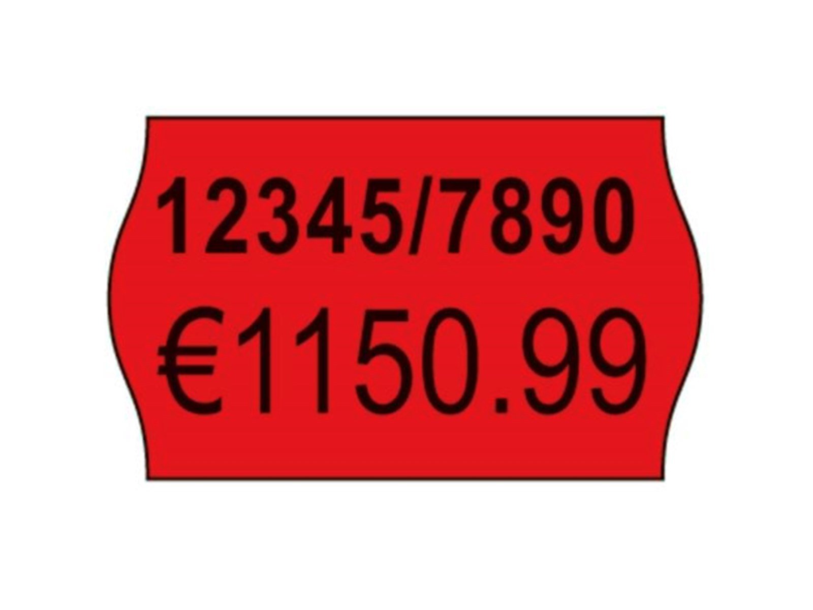 Avery Label on roll for 2 lines up to 18 digits permanent red