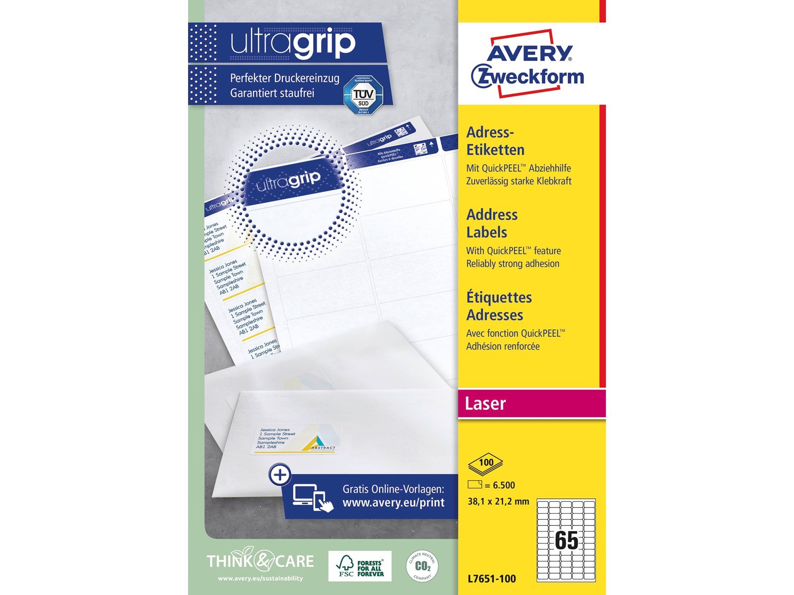 Avery Mini labels white (UltraGrip)