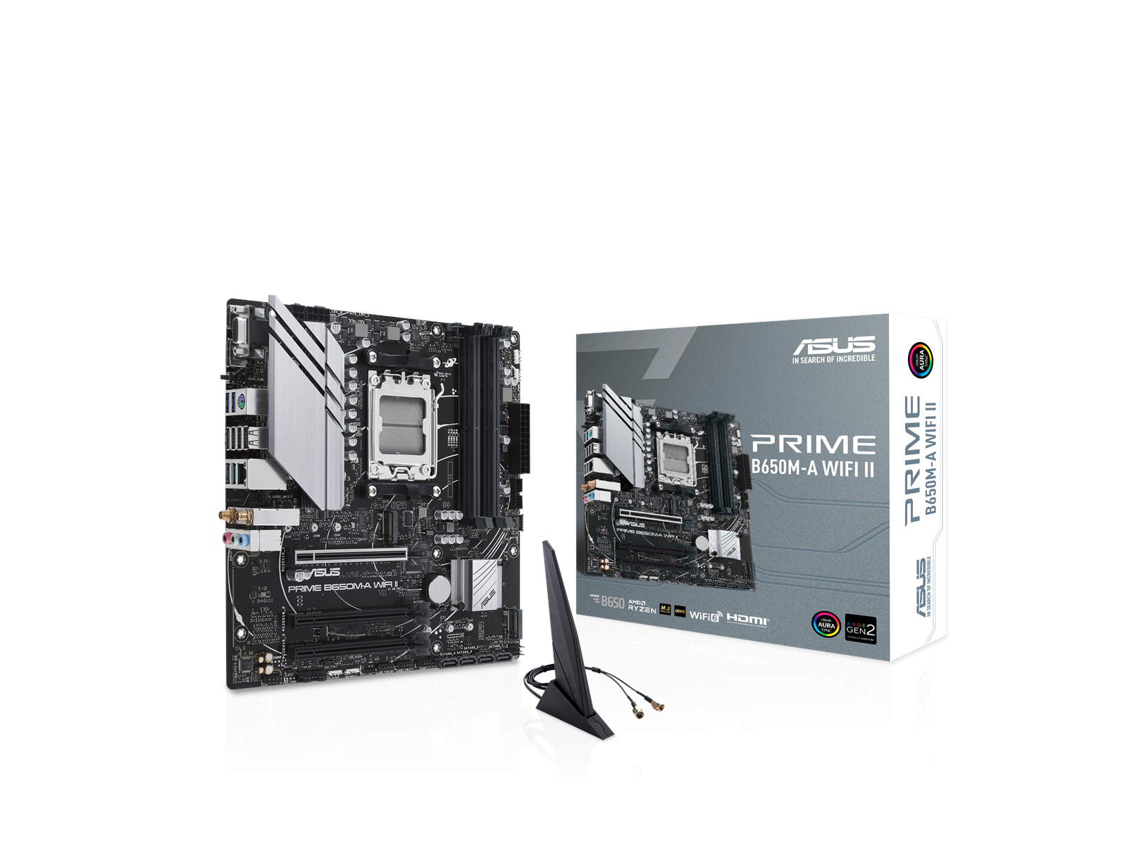 ASUS PRIME B650M-A WIFI II Mainboard - AMD B650 - AMD AM5 socket - DDR5 RAM - Micro-ATX
