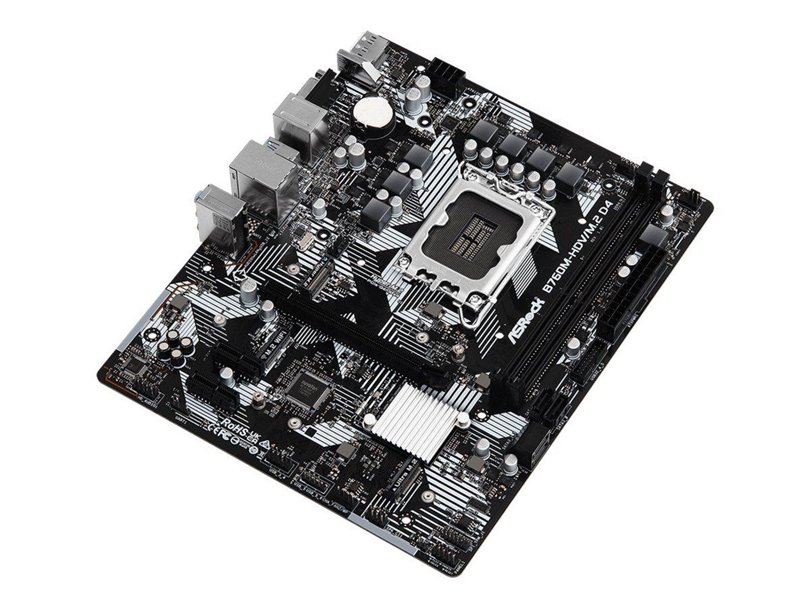 ASRock B760M-HDV/M.2 D4 Mainboard - Intel B760 - Intel LGA1700 socket - DDR4 RAM - Micro-ATX