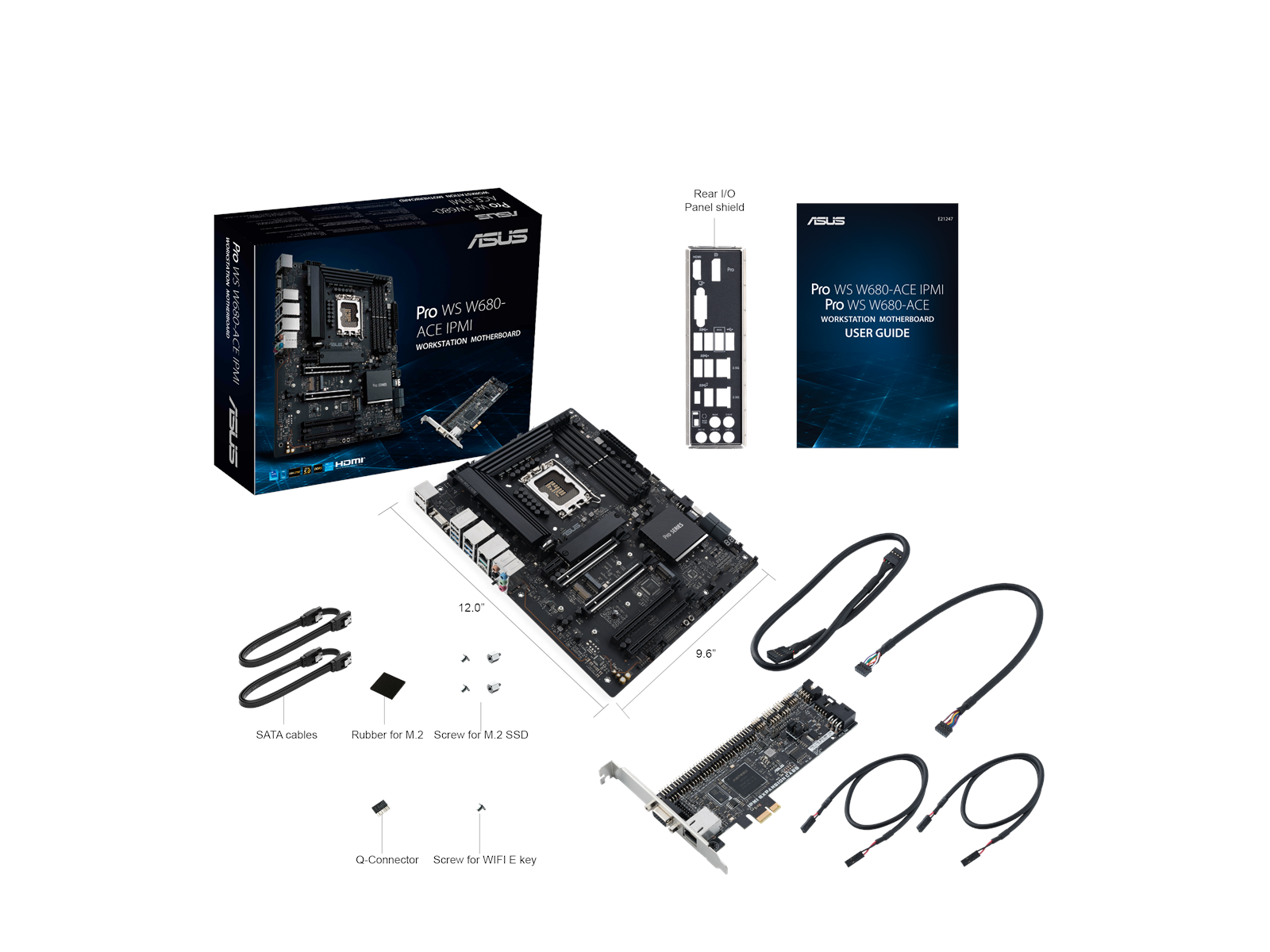 ASUS PRO WS W680-ACE IPMI Mainboard - Intel W680 - Intel LGA1700 socket - DDR5 RAM - ATX
