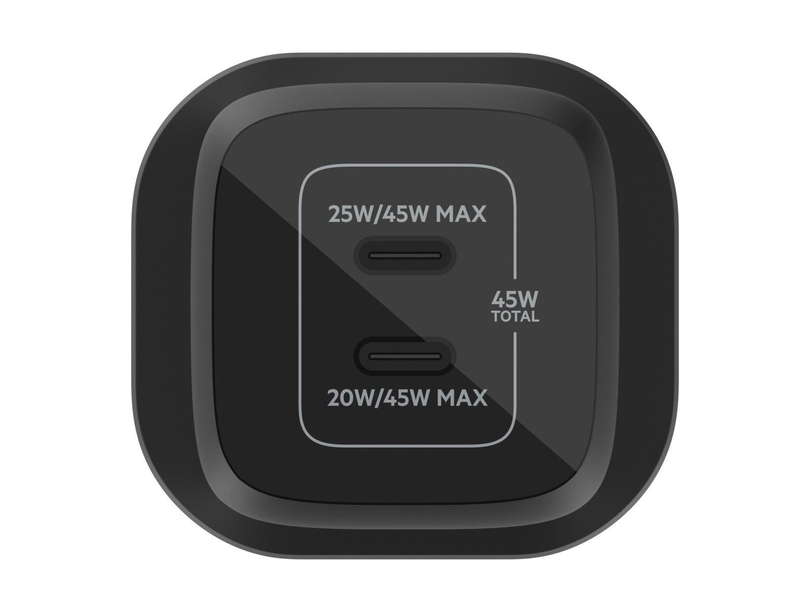 Belkin BOOST CHARGE PRO power adapter - PPS and GaN technology - 2 x USB-C - 45 Watt