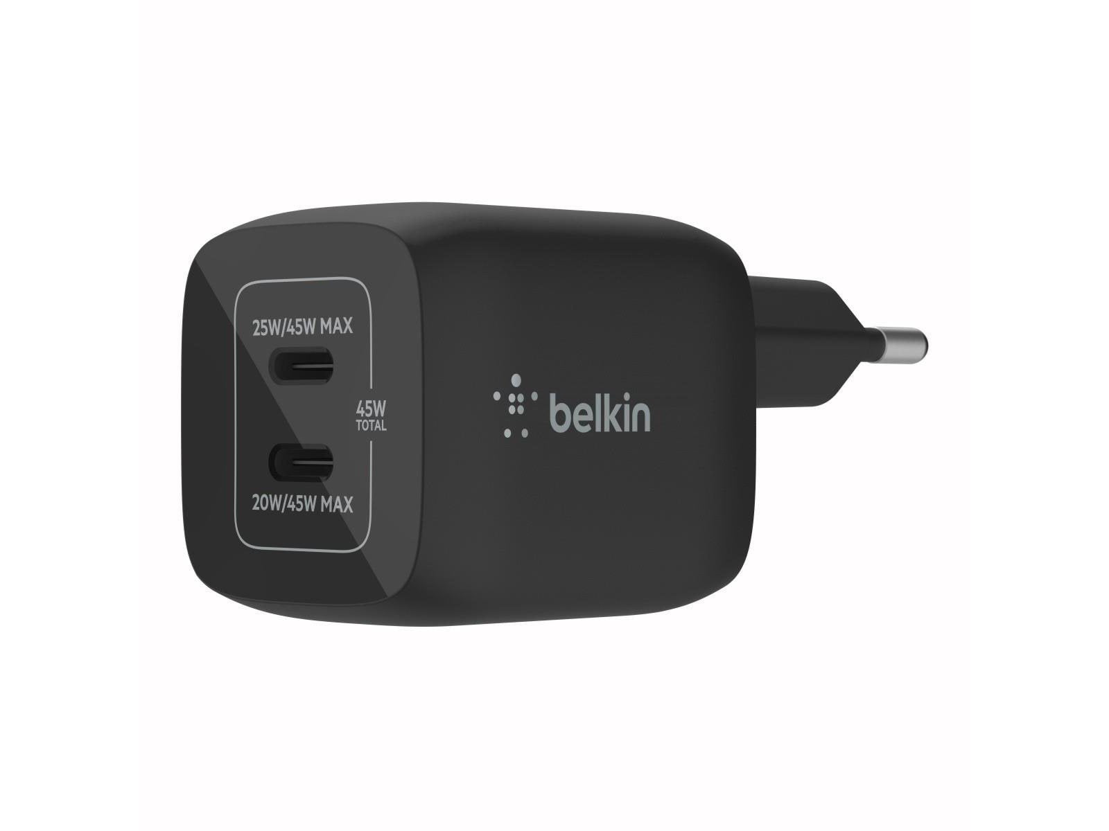 Belkin BOOST CHARGE PRO power adapter - PPS and GaN technology - 2 x USB-C - 45 Watt