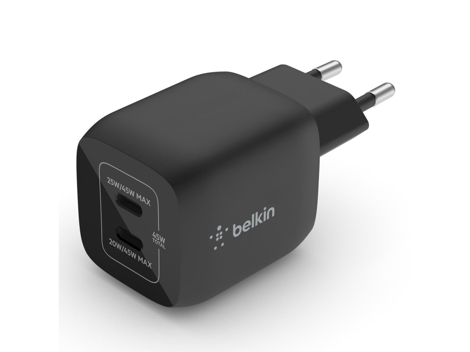Belkin BOOST CHARGE PRO power adapter - PPS and GaN technology - 2 x USB-C - 45 Watt