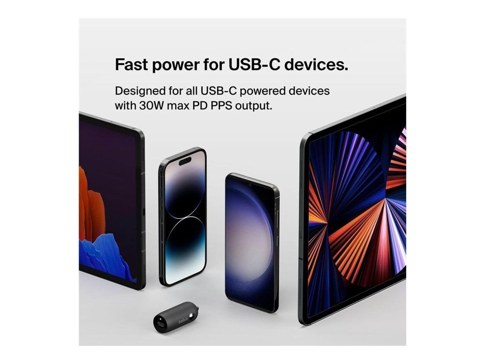 Belkin BoostCharge 30W USB-C Car Charger + USB-C to Lightning cable