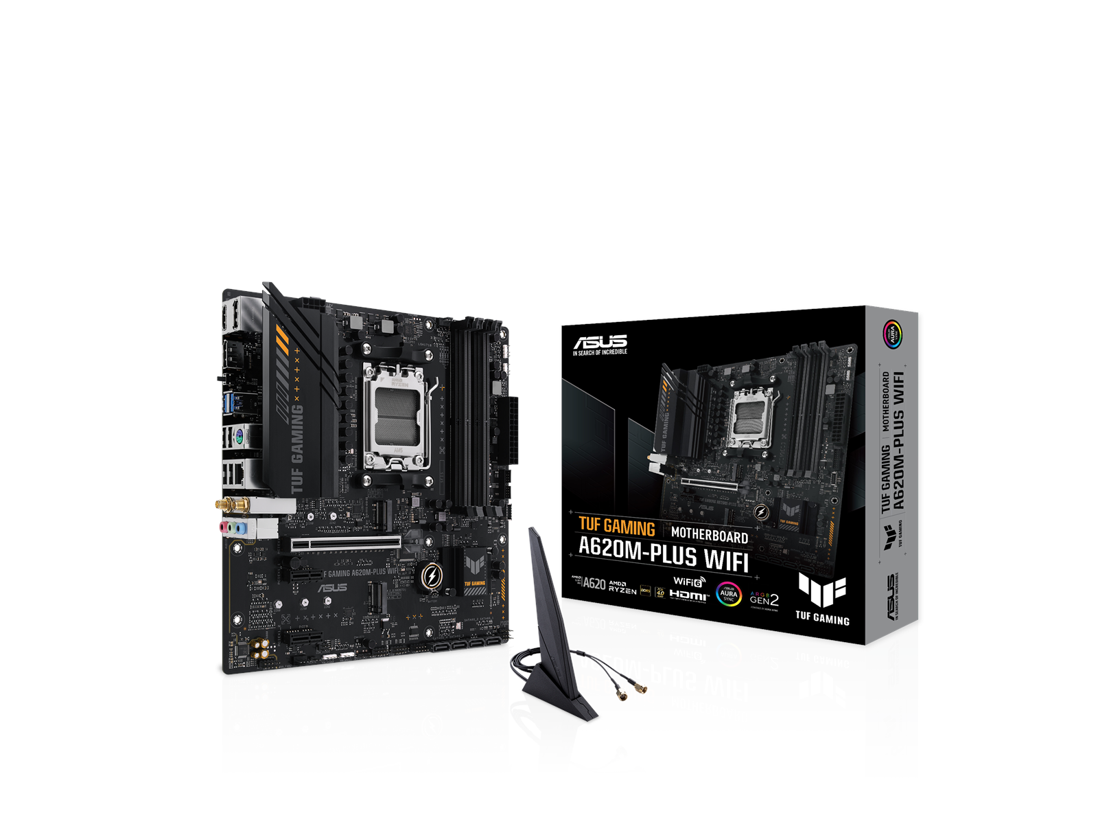 ASUS TUF GAMING A620M-PLUS WIFI Mainboard - AMD A620 - AMD AM5 socket - DDR5 RAM - Micro-ATX