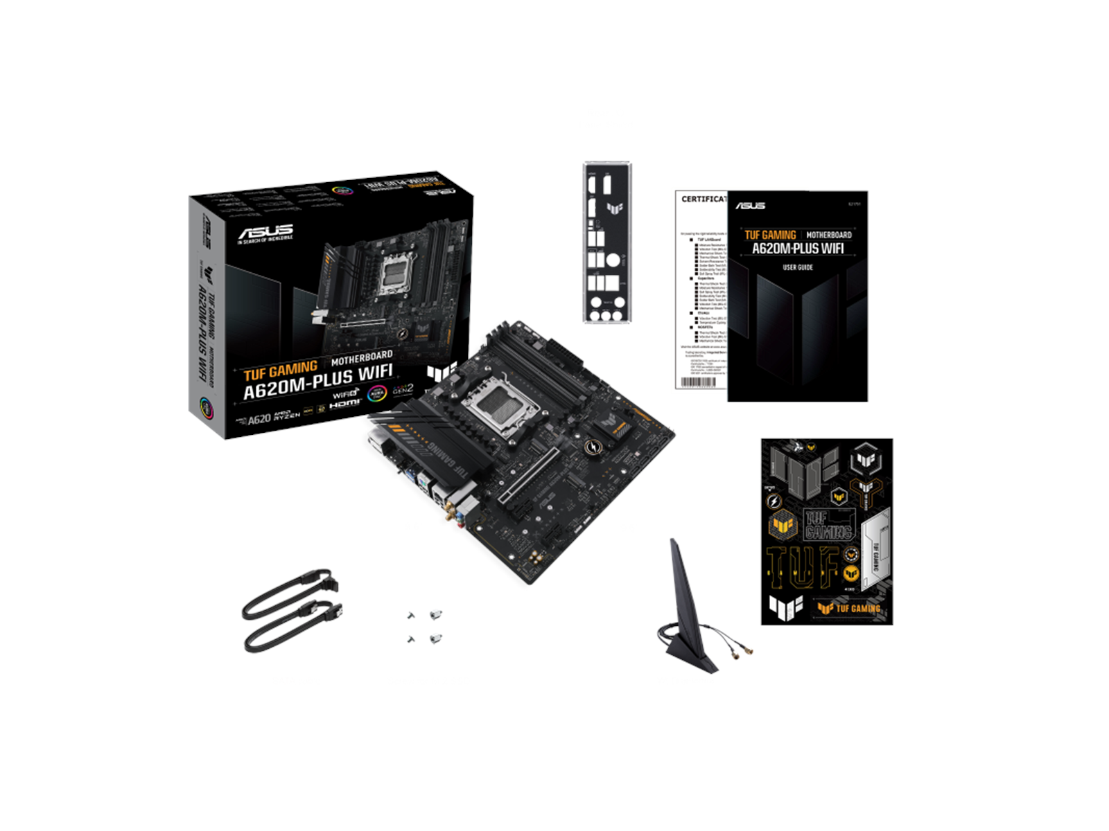 ASUS TUF GAMING A620M-PLUS WIFI Mainboard - AMD A620 - AMD AM5 socket - DDR5 RAM - Micro-ATX