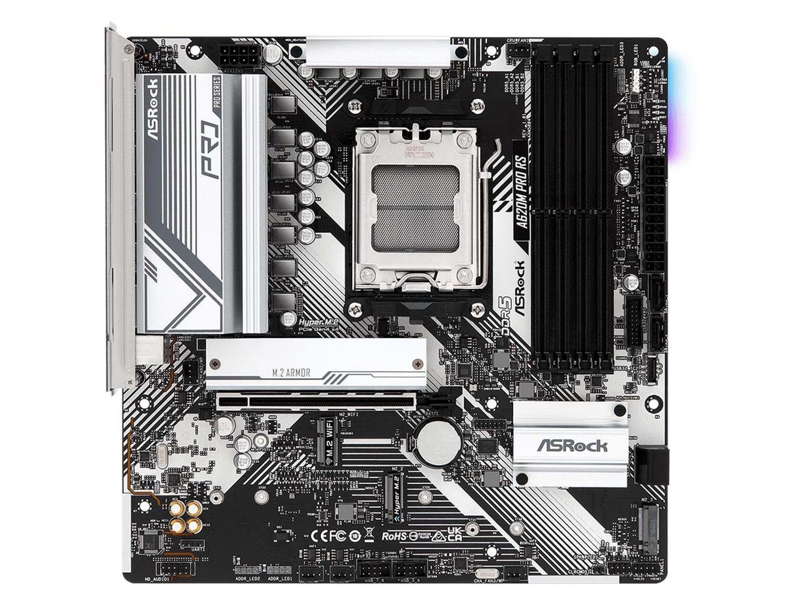 ASRock A620M PRO RS Mainboard - AMD A620 - AMD AM5 socket - DDR5 RAM - Micro-ATX