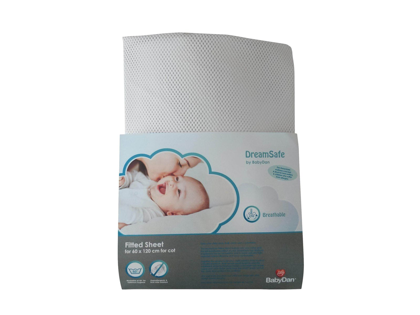 BabyDan DreamSafe Sheet for Cot (60x120 cm) White