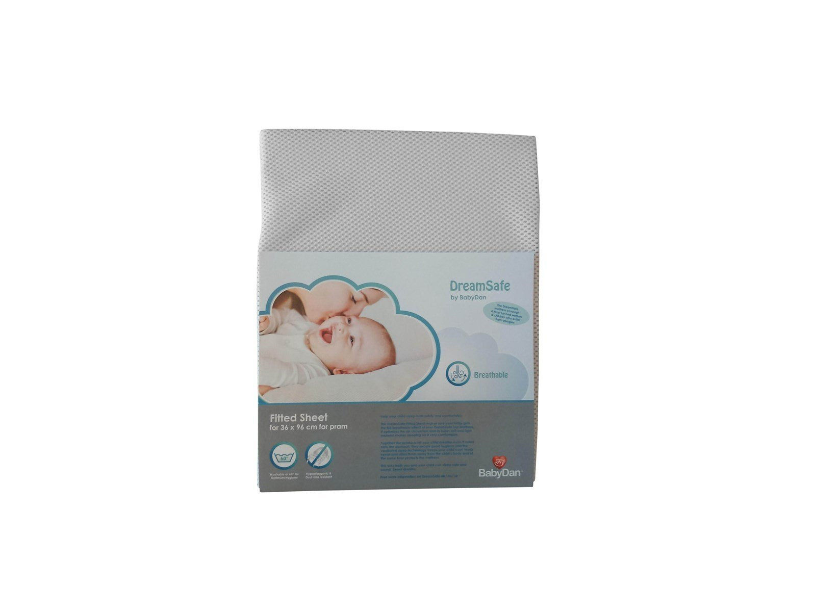 BabyDan DreamSafe Sheet for Pram (36x96 cm) White