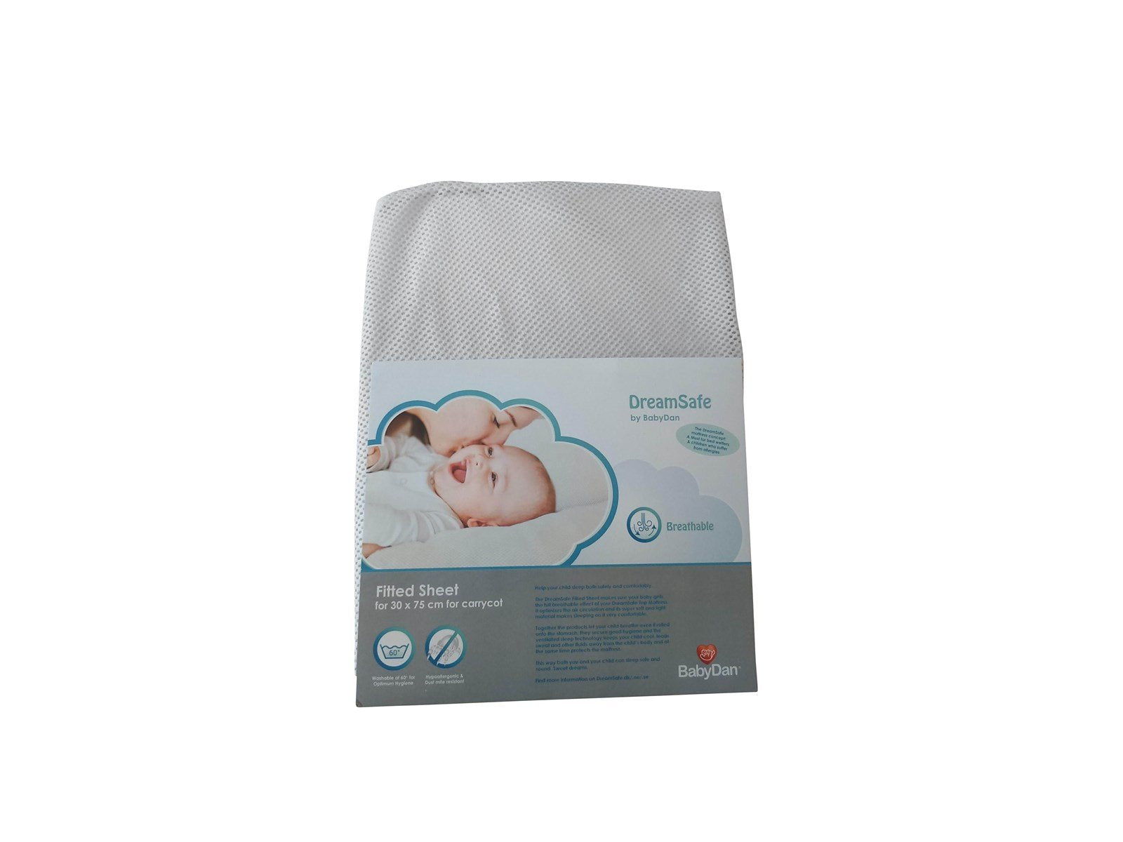 BabyDan DreamSafe Sheet for Carry Cot (30x75 cm) White