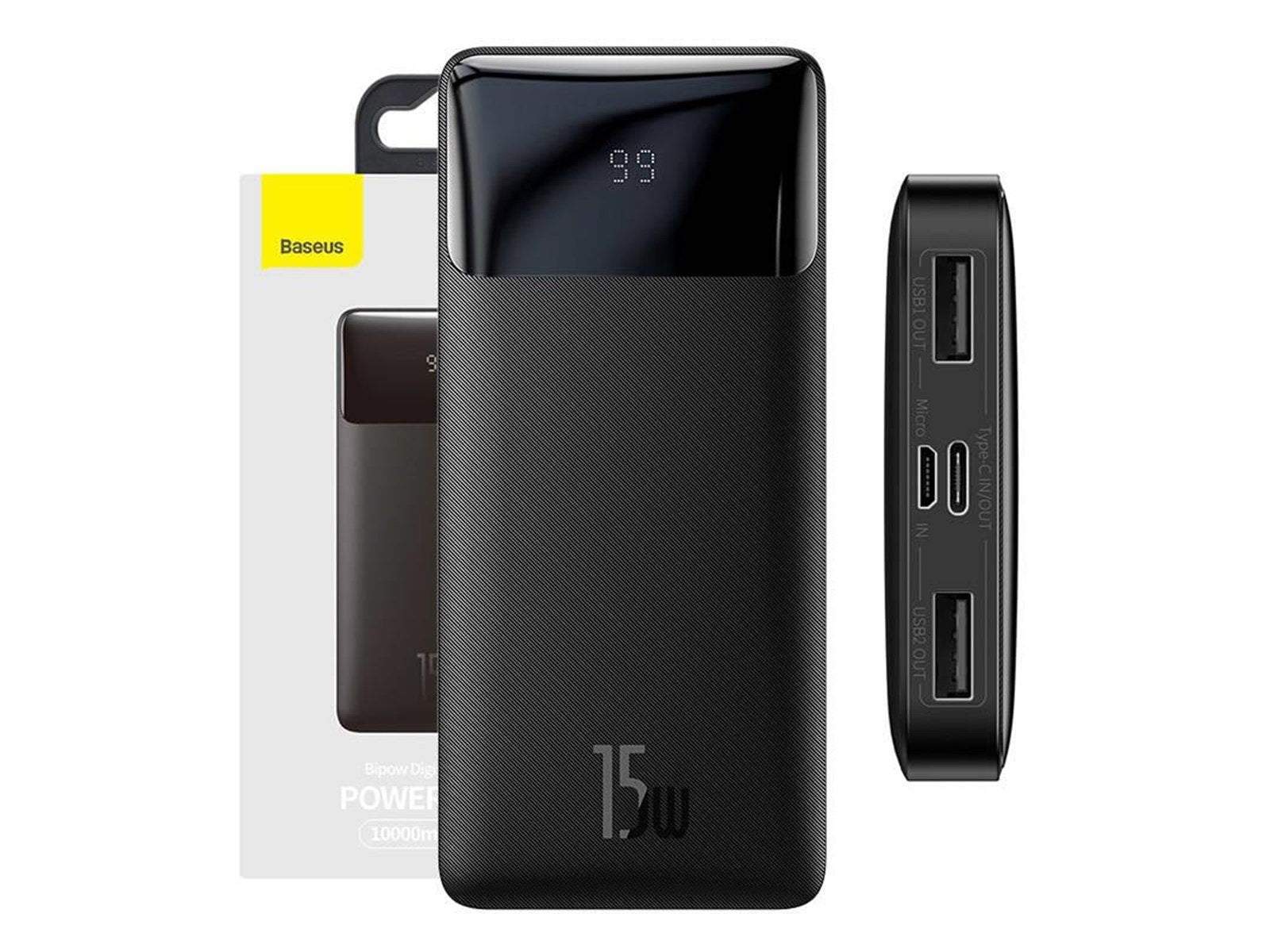 Baseus Bipow 10000mAh 15W - Black Powerbank (Akku) - schwarz - 10000 mAh