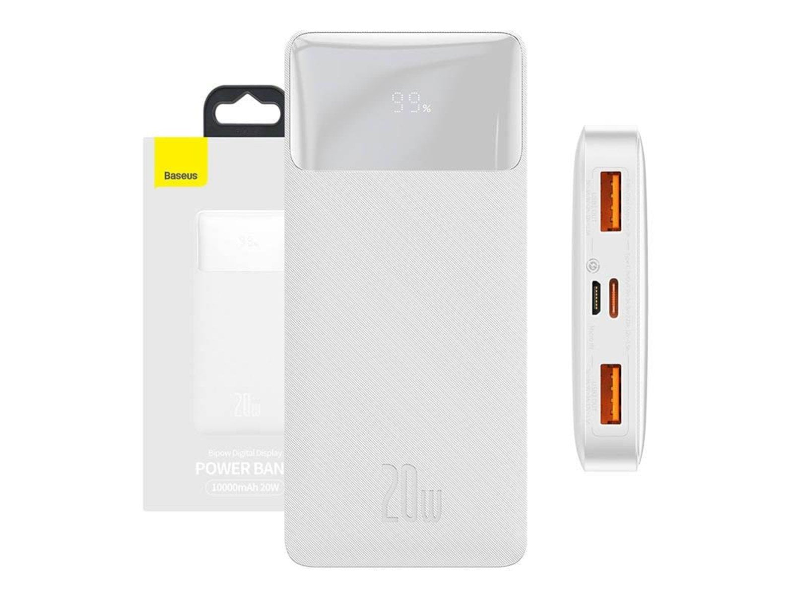 Baseus Bipow 10000mAh 20W - White Powerbank (Akku) - Weiß - 10000 mAh