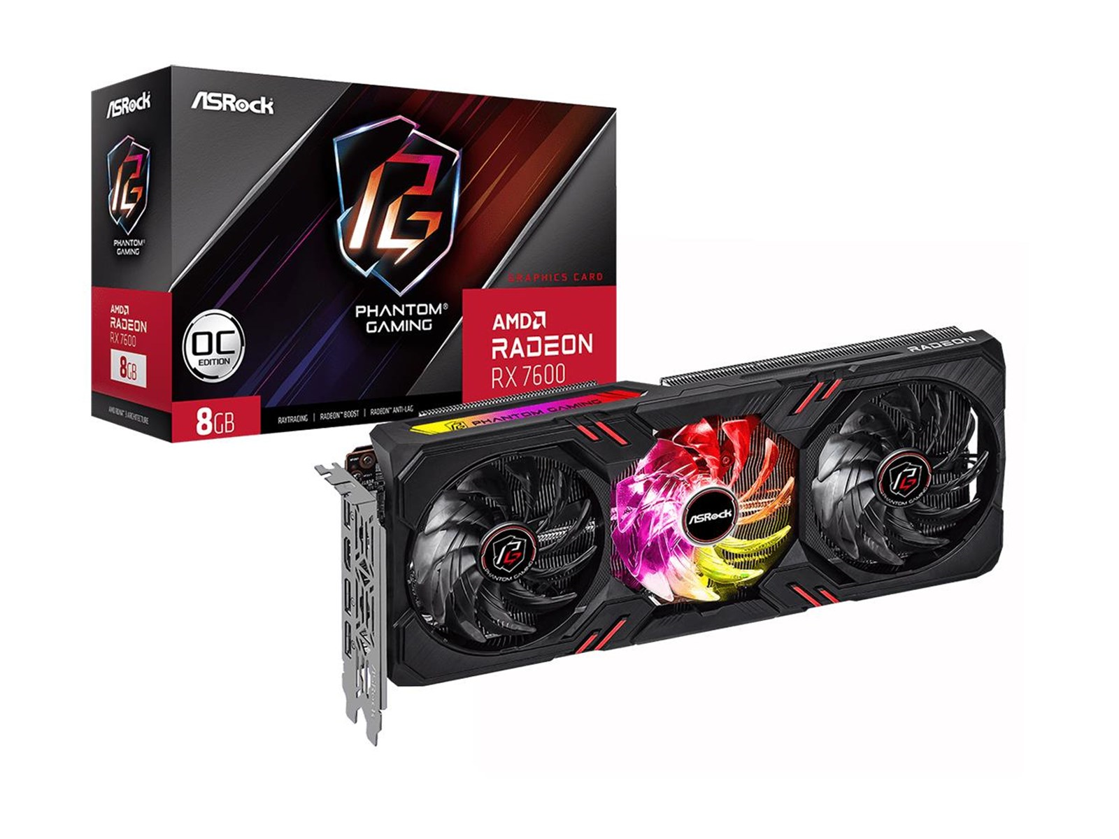 ASRock Radeon RX 7600 Phantom Gaming OC - 8GB GDDR6 RAM - Grafikkarte
