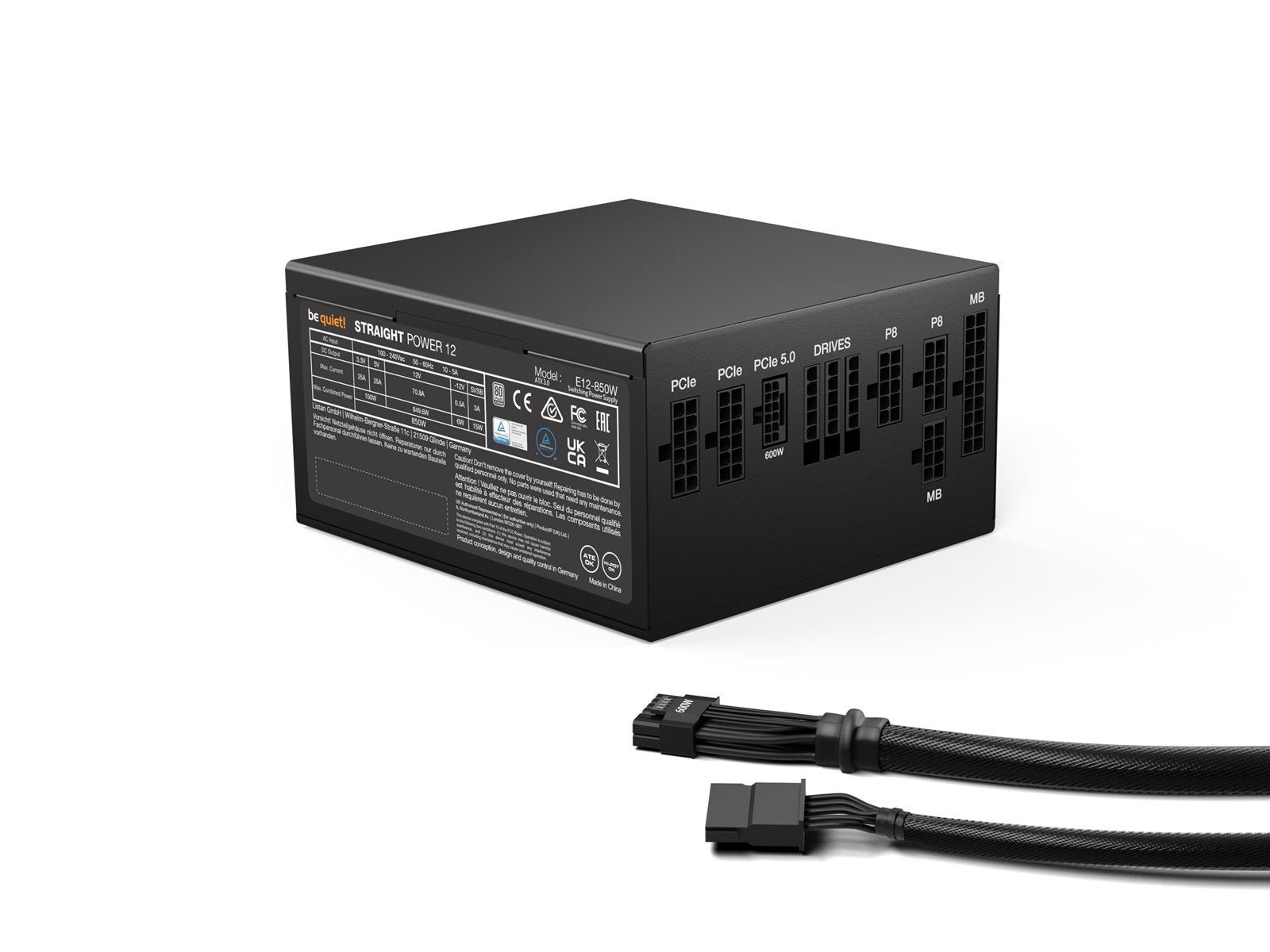 be quiet! Straight Power 12 Platinum 850W Netzteile - 850 Watt - 135 mm - ATX 3.1 - 80 Plus Platinium
