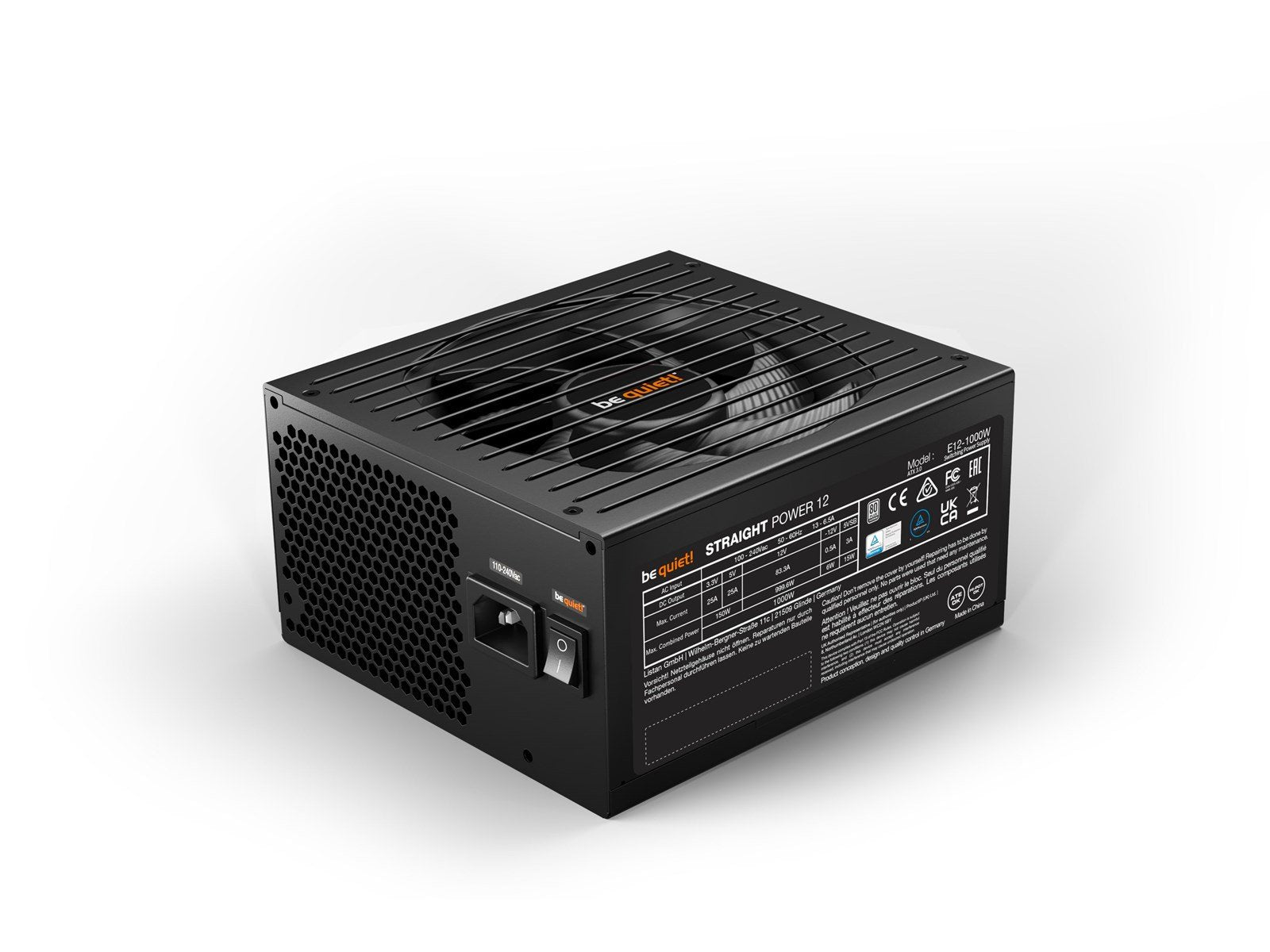 be quiet! Straight Power 12 Platinum 1000W Netzteile - 1000 Watt - 135 mm - ATX 3.1 - 80 Plus Platinium