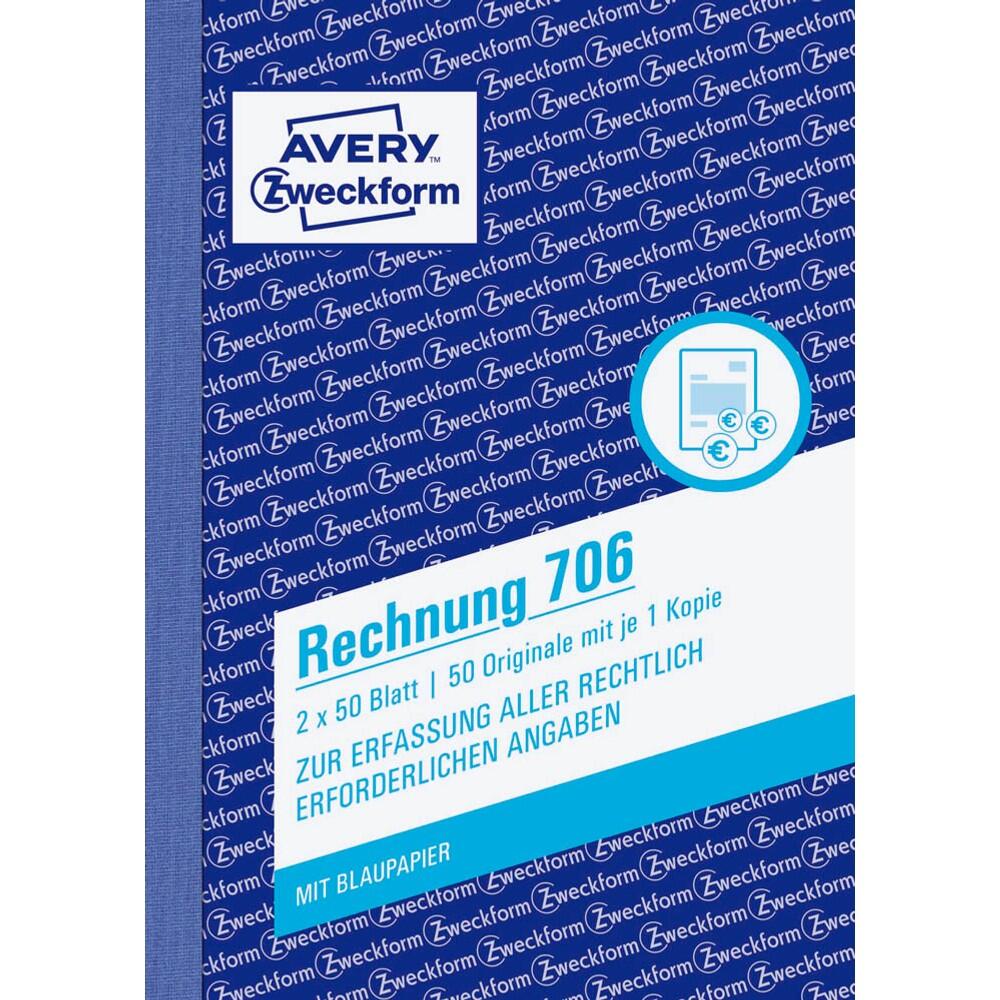 AVERY Zweckform Rechnung Formularbuch 706 - 2 x 50 Blatt