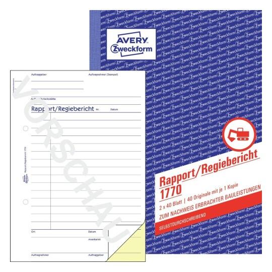 Avery Zweckform Rapport/Regiebericht A5 - 2x 40 Blatt