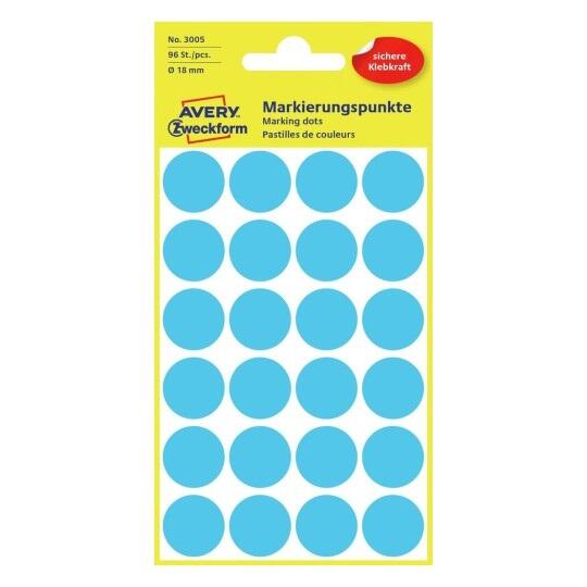 Avery Zweckform Markierungspunkte ß 18 mm blau - 96 Stück