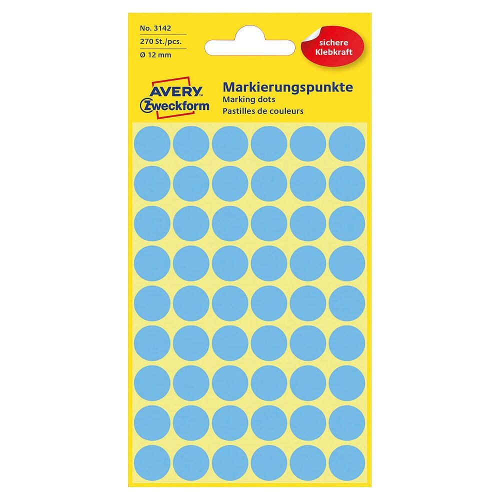 AVERY Zweckform Klebepunkte 3142 blau Ø 12,0 mm - 270 Stück