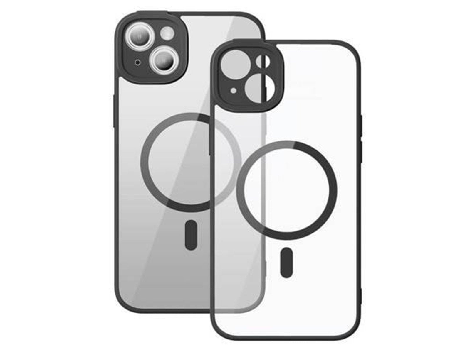 Baseus Frame Transparent Magnetic Case and Tempered Glass set for iPhone 14 Plus (black)