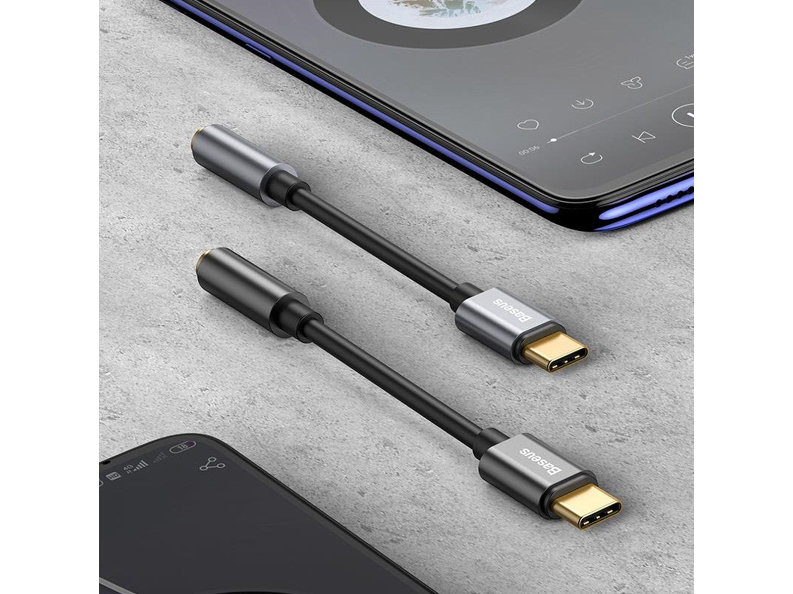 Baseus L54 Audio Adapter USB-C + mini jack 3.5mm (Black+Gray)